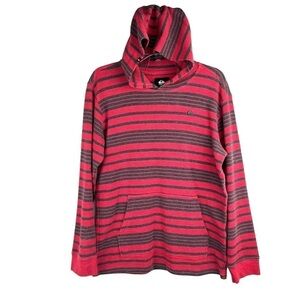 Euc-quiksilver Waffle Knit, Stripes, Pocket, Long Sleeve, Thermal Hoodie Boys XL